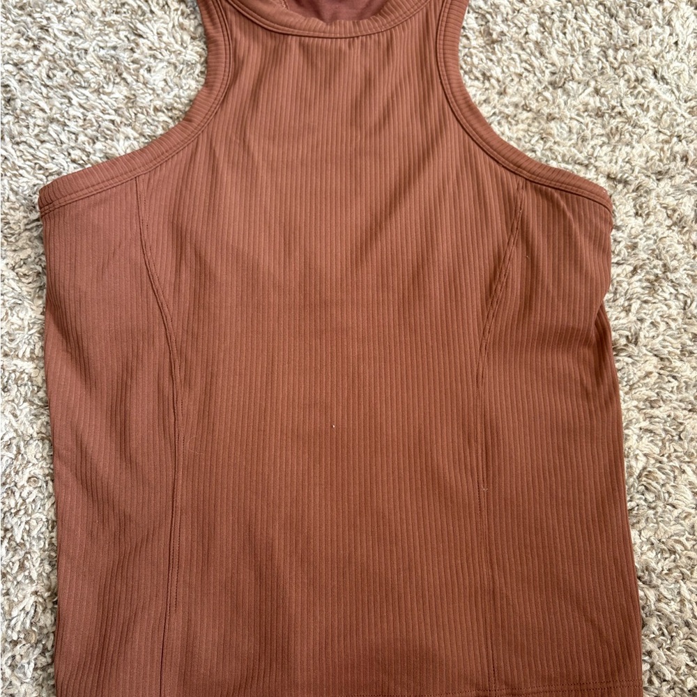 Lululemon High Neck Ribbed Tank w Shelf Bra